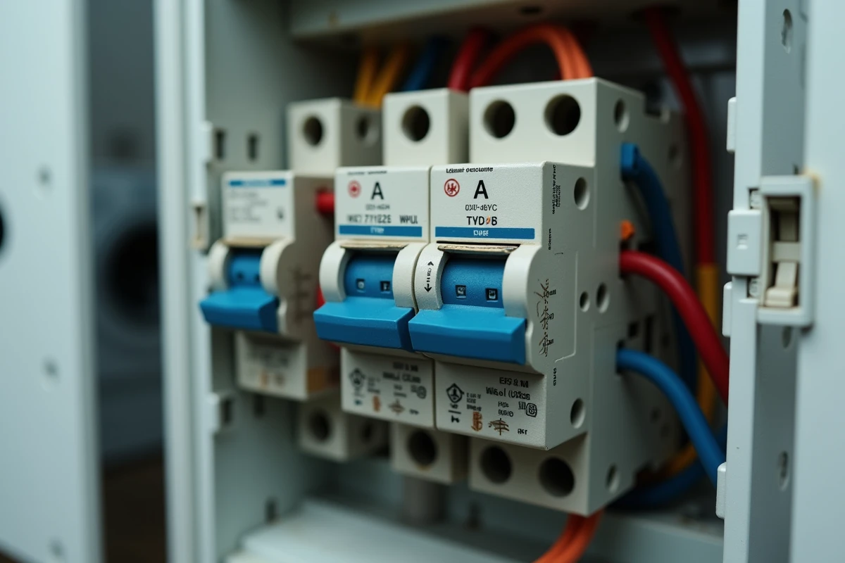 Comparaison d'un disjoncteur différentiel type A et type AC montés dans un tableau électrique