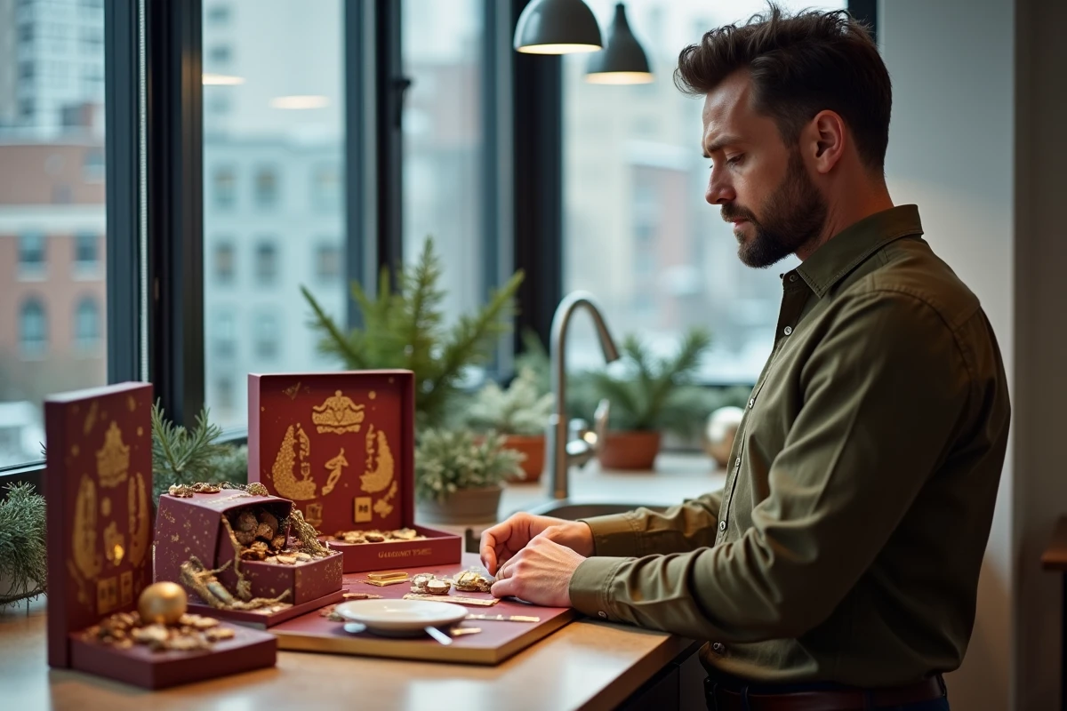 Homme regardant un calendrier de l