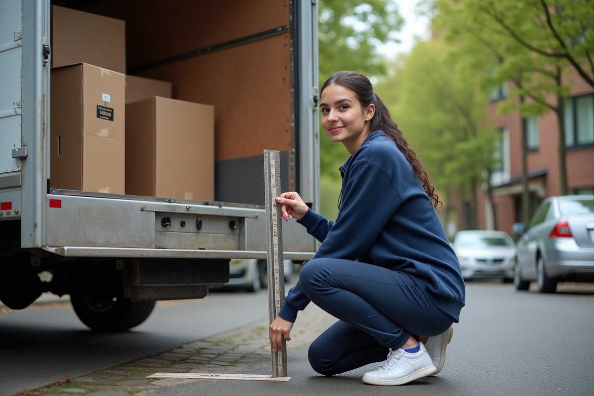 Jeune femme mesurant l