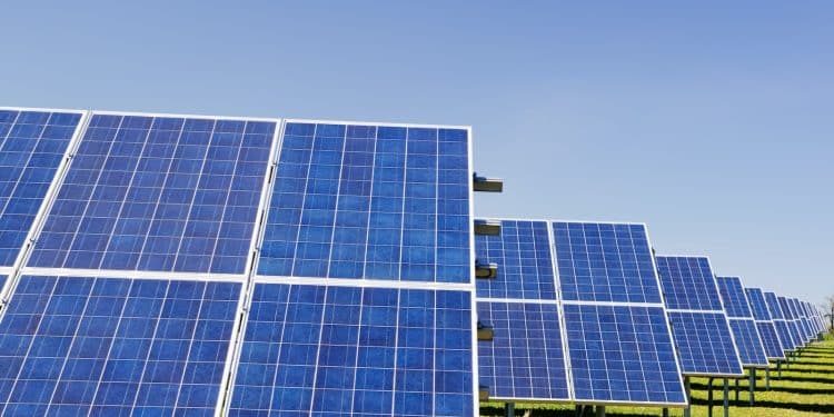 blue solar panel boards